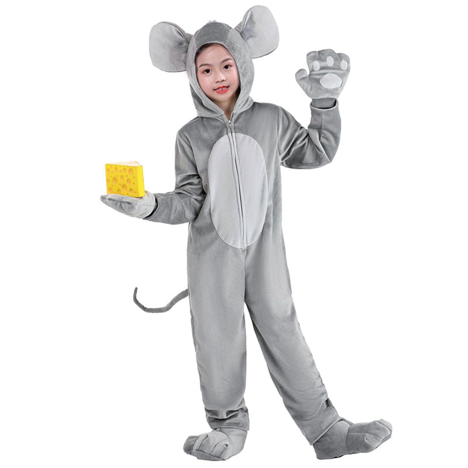 Costume da Topo per Bambini, Pigiama con Cappuccio, Tuta per Festival, Halloween, Vacanze, XL