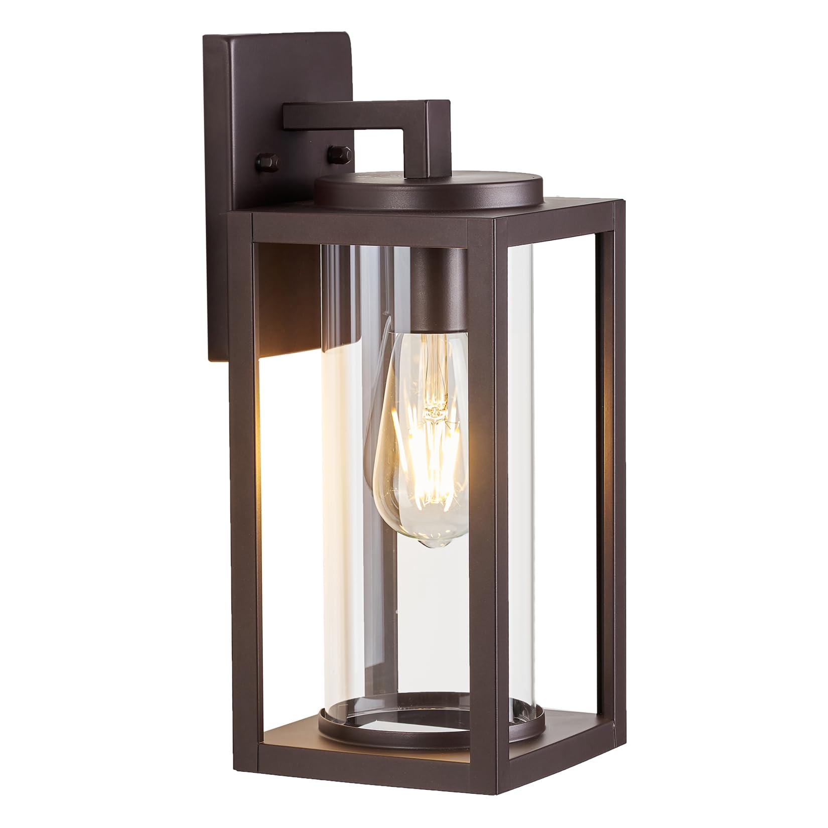 MICSIU Oil Rubbed Bronze 13 Inch Exterior Light Fixture, Waterproof Outdoor Wall Sconce Lights, Clear Glass Outside Light for House, Garage, Patio,