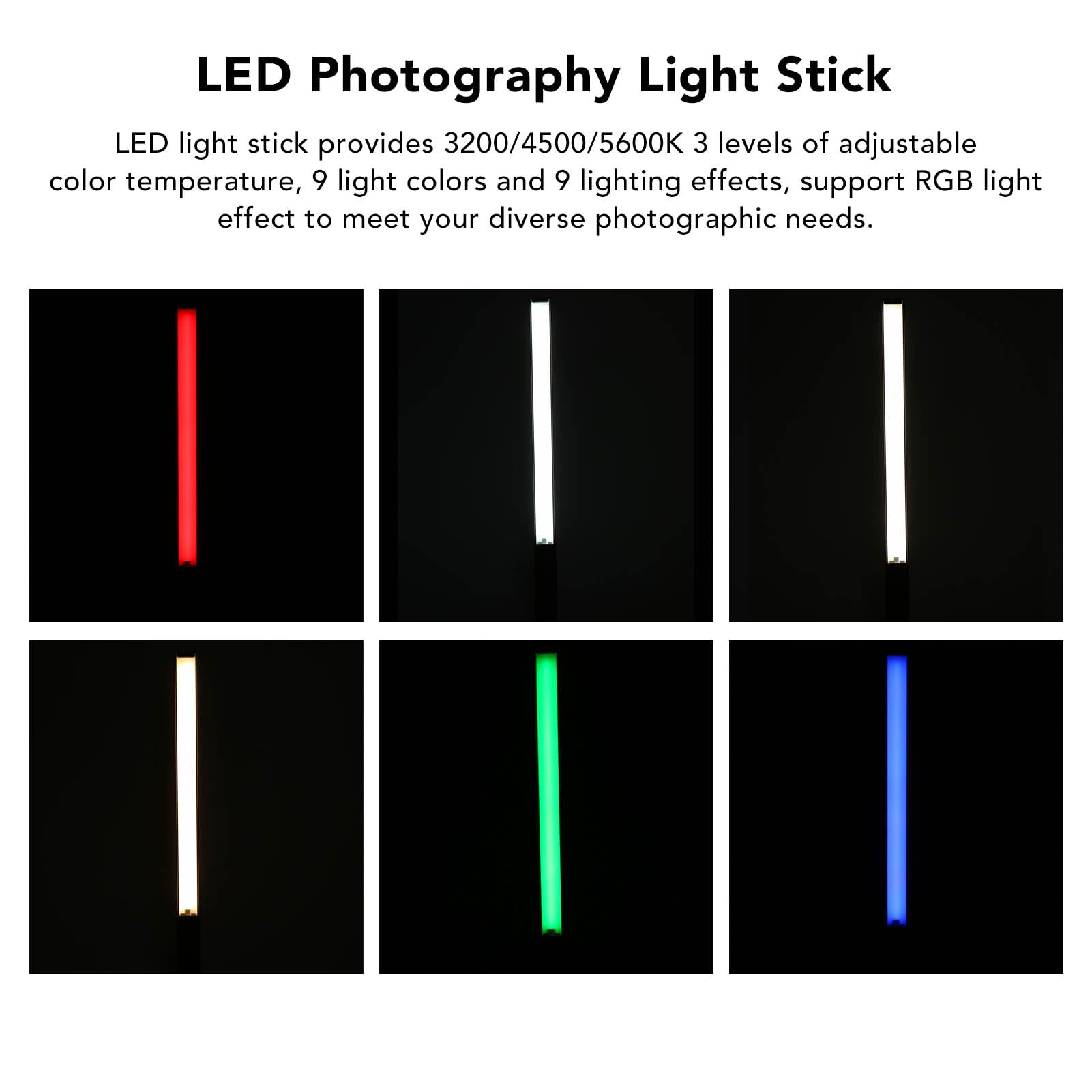 Barra de luz LED RGB para fotografía, 10 W, brillante, compacta de mano