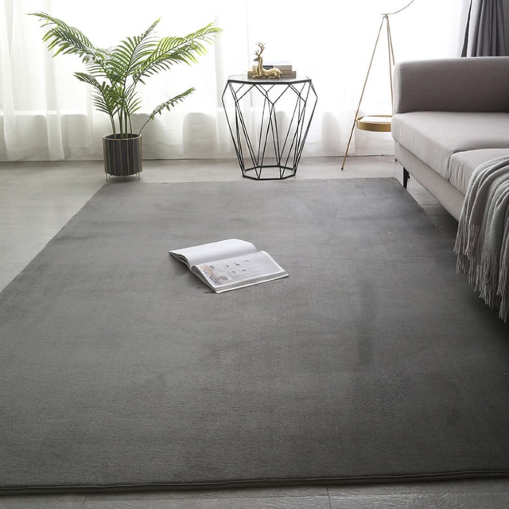 Tapis en polaire corail gris foncé 80x160 cm pour grand salon