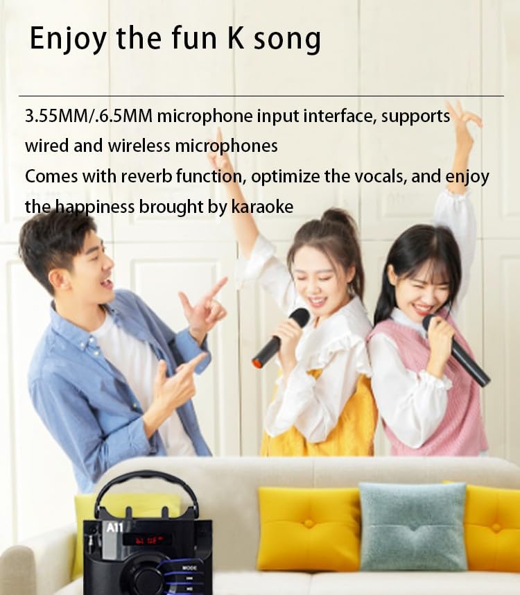 LiveGo Portable Bluetooth Speaker with Microphone Wooden Shell 10W Stereo Sound, 2.1 Channel, FM Radio, TF Card Support, Black - Perfect for Desktop, Mobile & Outdoor Use