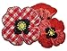 Produktbild alles-meine.de GmbH Mohnblüte - 7,8 cm * 5,5 cm Bügelbild - Aufnäher Applikation / Mohnblüten - Blumen Mohn Mohnblumen Blüten Karo Mohnblume