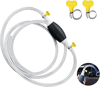 Liquid Transfer Siphon Pump, Siphon Pump for Gasoline Gas Oil Fuel Petrol Diesel Fluid Water Fish Tank, Manual Car Fuel Transfer Pump for Gas Oil Water Fish Tank with 2M Syphon Hose