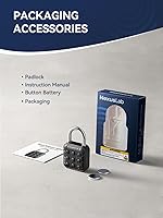 Vista 9 de NexusLab Digital Padlock for Gym Locker & Outdoor Gate - IP67 Waterproof Electronic Combination Lock, Push Button Keypad, No App Needed. 6-Digit