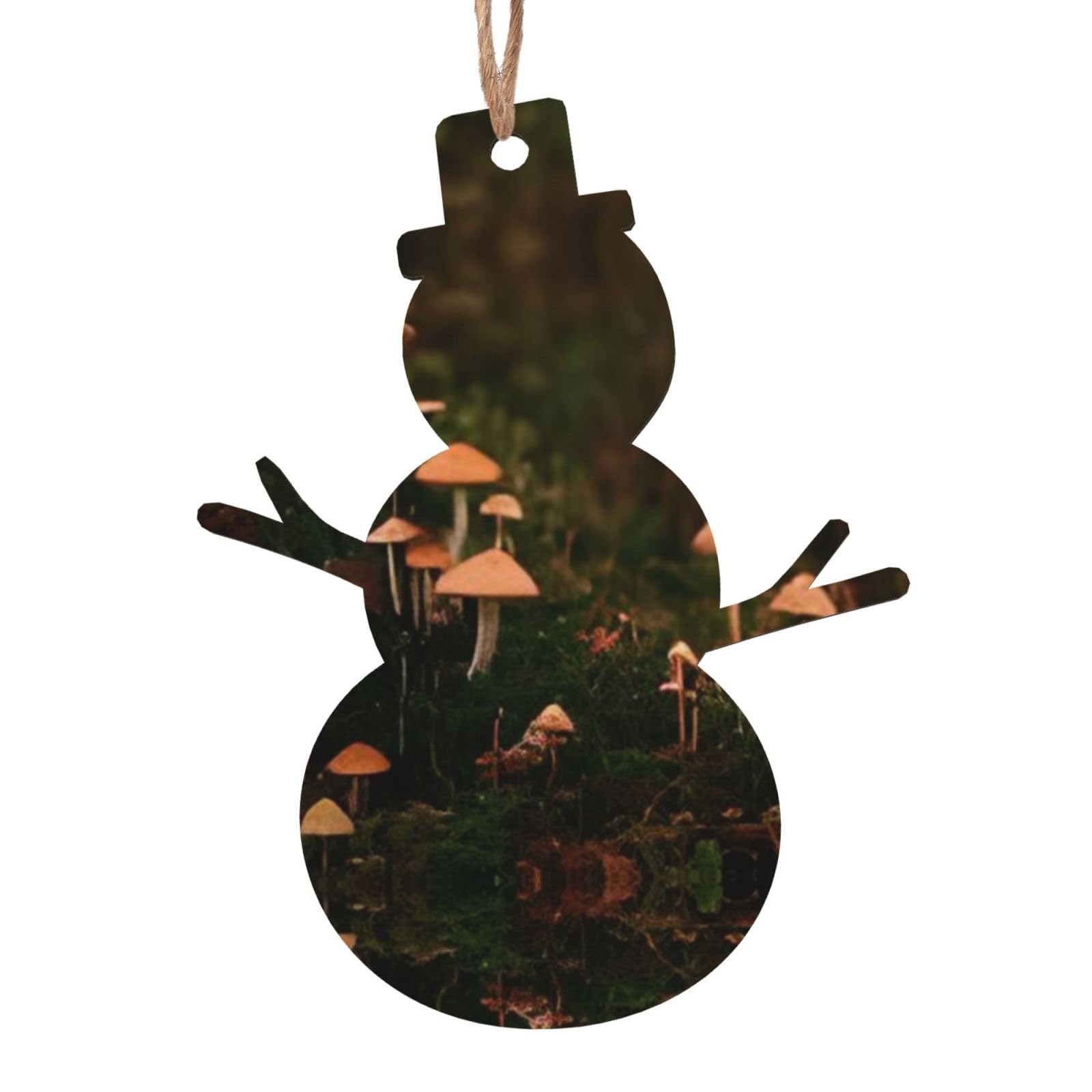 Wild Mushroom Christmas Wooden Ornaments Exquisite Handcrafted Wood Hanging Decor with Double-Sided Print, Perfect for Holiday Tree & Home Festive Decoration