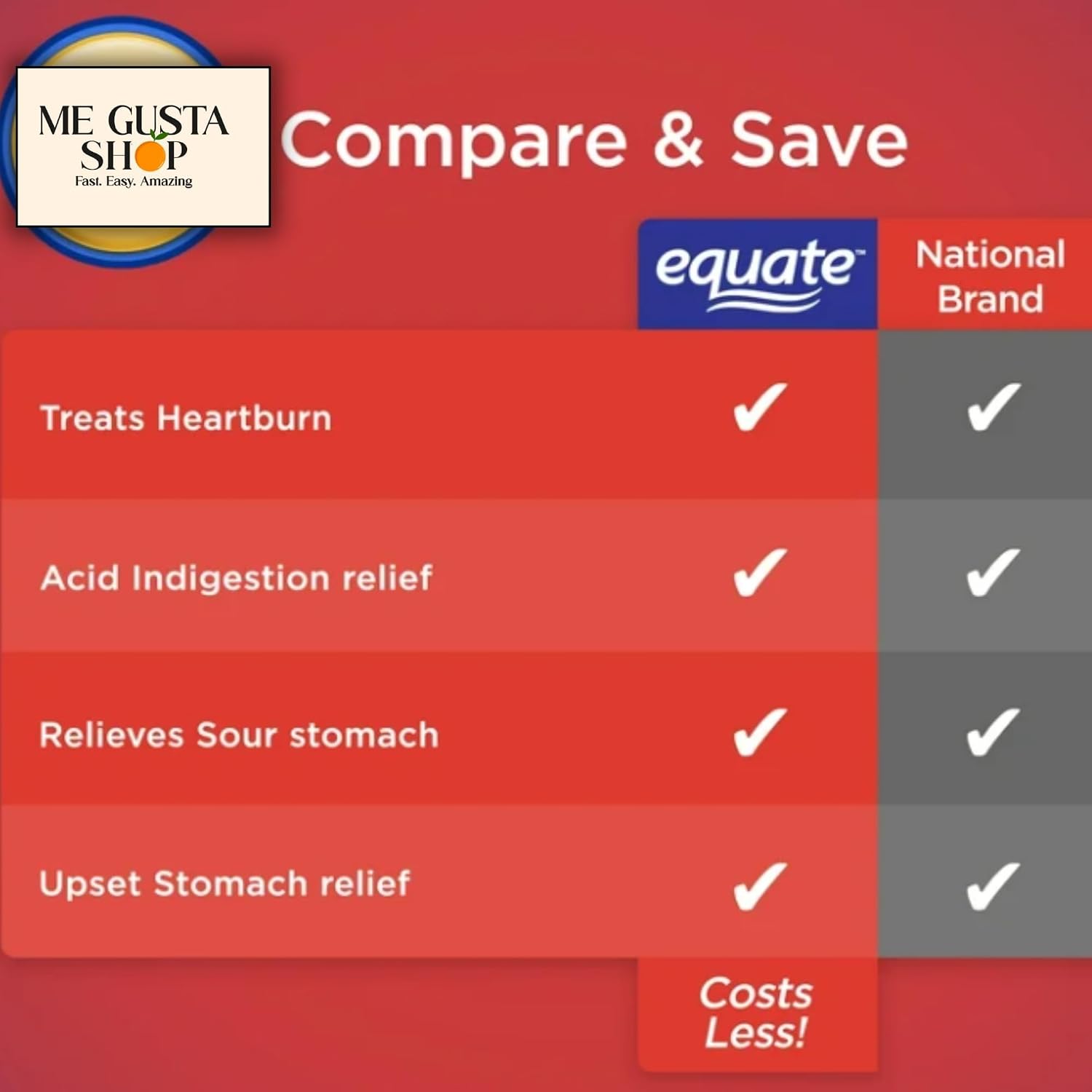 Equate Dairy Relief box with dimensions