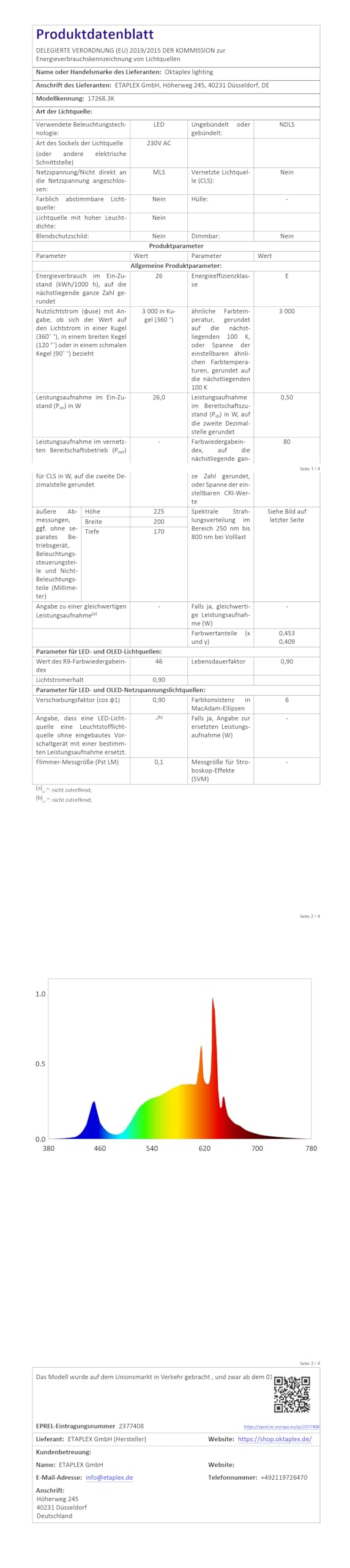 Oktaplex Cali Außenstrahler mit Bewegungsmelder und Fernbedienung 3000lm warmweiß 3000K Außenbeleuchtung 26W IP65 LED Strahler weiß