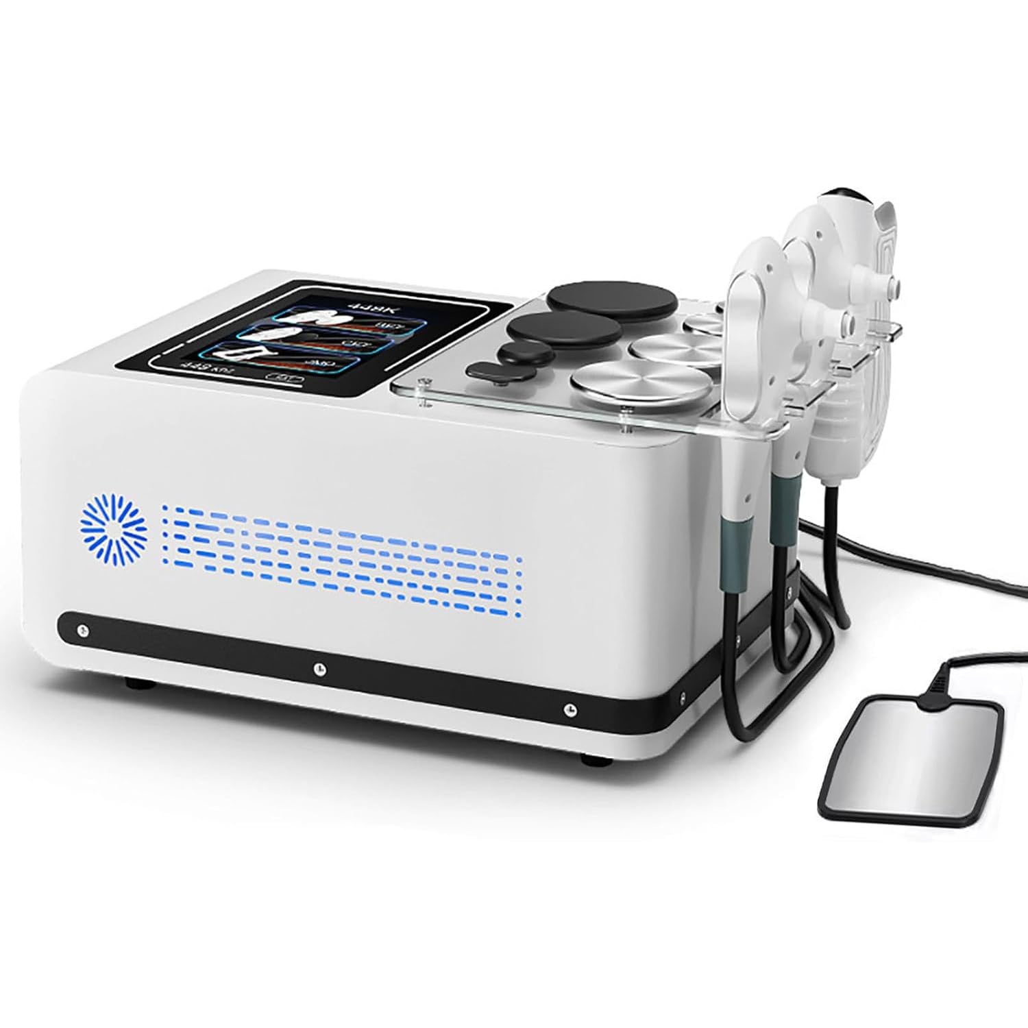 Máquina de Fisioterapia y Diatermia 448KHz CET Ret JMD,Equipo Multifuncional con 8 Sondas,3 Asas y 1 Placa Negativa,para Reafirmación Piel,Reducción de Celulitis y Modelado Corporal White