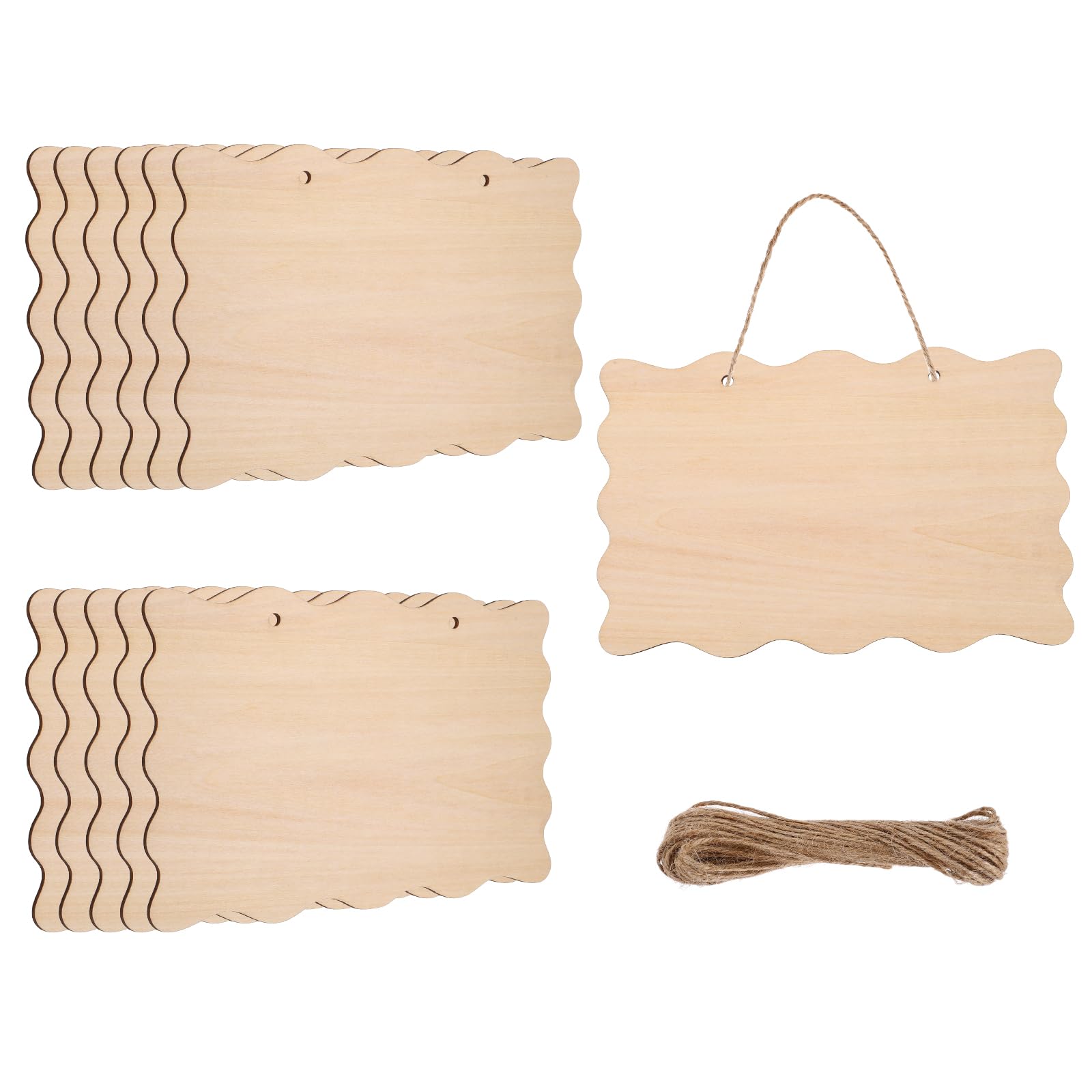Panneaux vierges en bois brut lot de 12 plaques à suspendre 23x15 cm pour loisirs créatifs