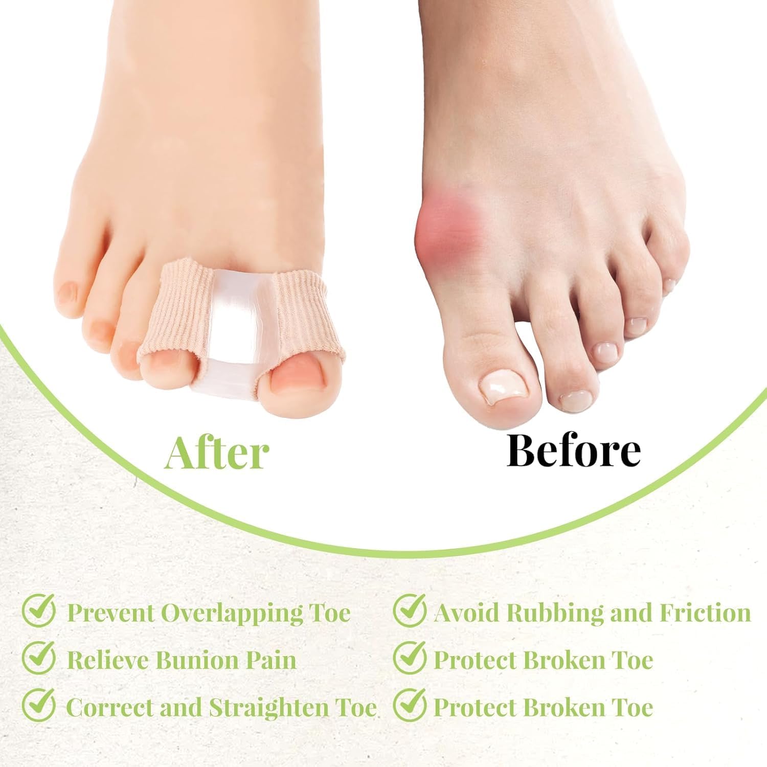 ZAVASIKA Bunion Corrector, Toe Separators for Women And Men,Bunion Corrector Relief for Men,Hammer Big Toe Straightener for Overlapping Toe Breathable,ToeS Hallux Valgus Separator (S+L) - Image 3 thumbnail