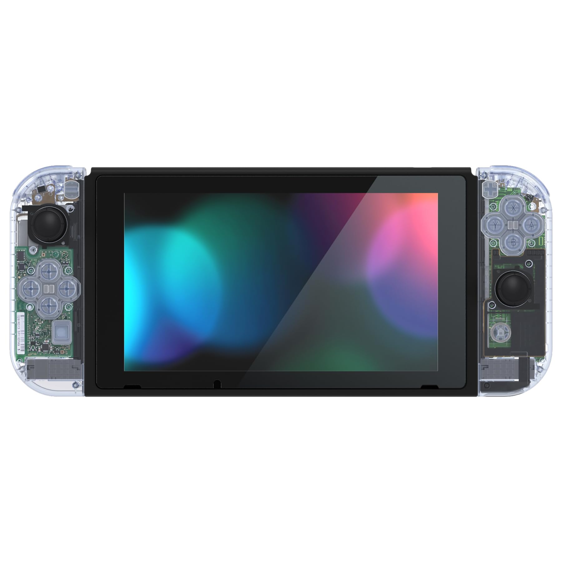 透明シェルカスタム Nintendo Switch 付属品付き 新しい Nintend スイッチ DIY 交換用ハウジングシェル透明ケースセット