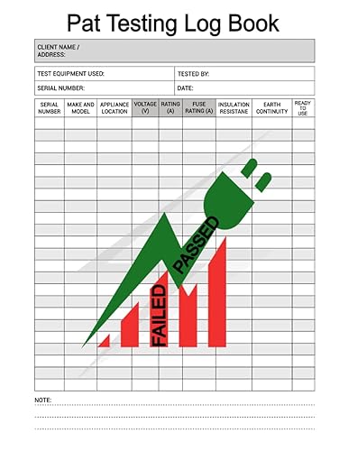 Pat Testing Log Book: Portable Appliance Testing Certificate / Electrical Appliances Safety Certificate / PATLOG Handbook / Large Print UK Edition /Electrical Equipment Log