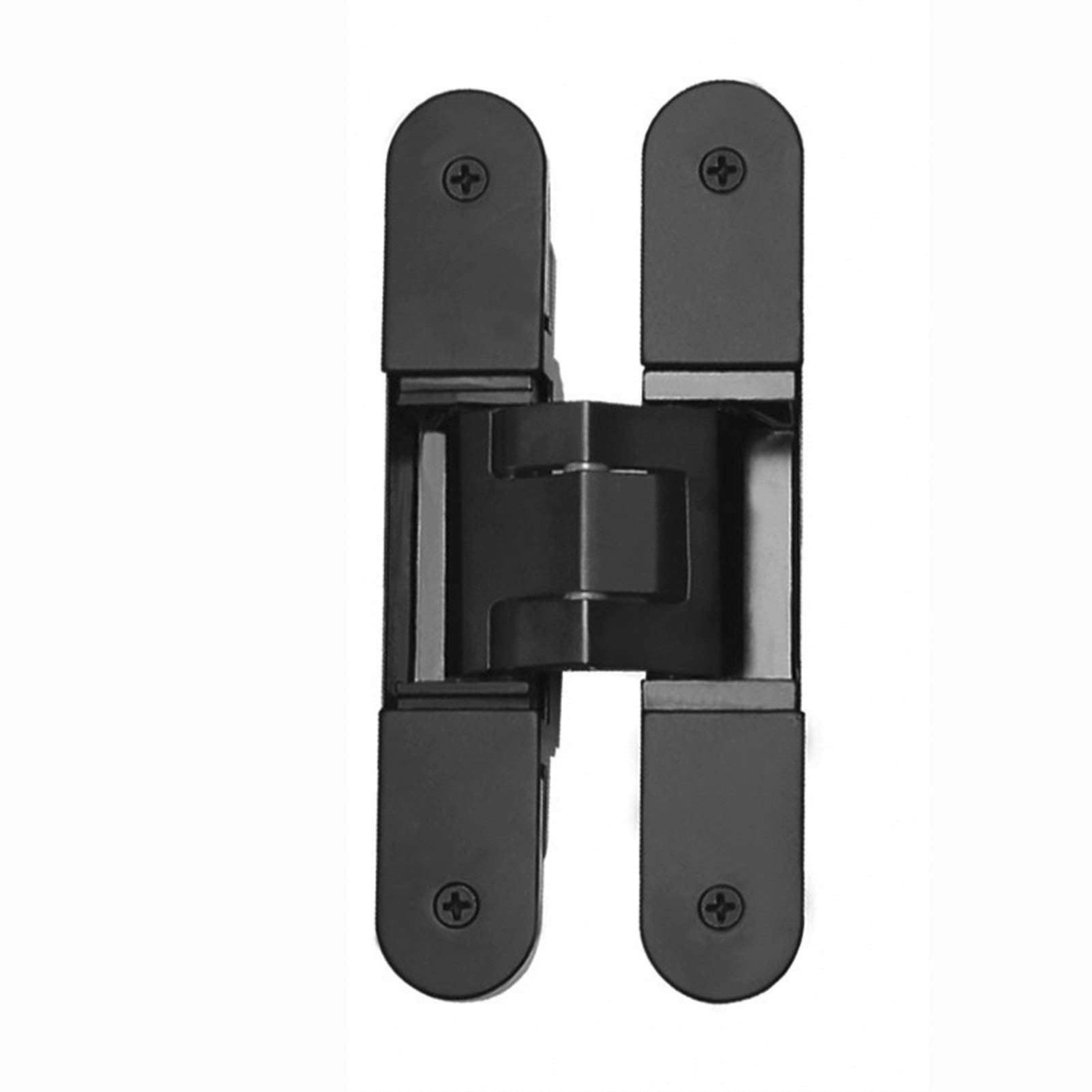 2pcs180 ° Three-Dimensional Adjustable Concealed Door Concealed Heavy Folding Door Door Hinge Cross Hinge, Single Load 80KG(Black)