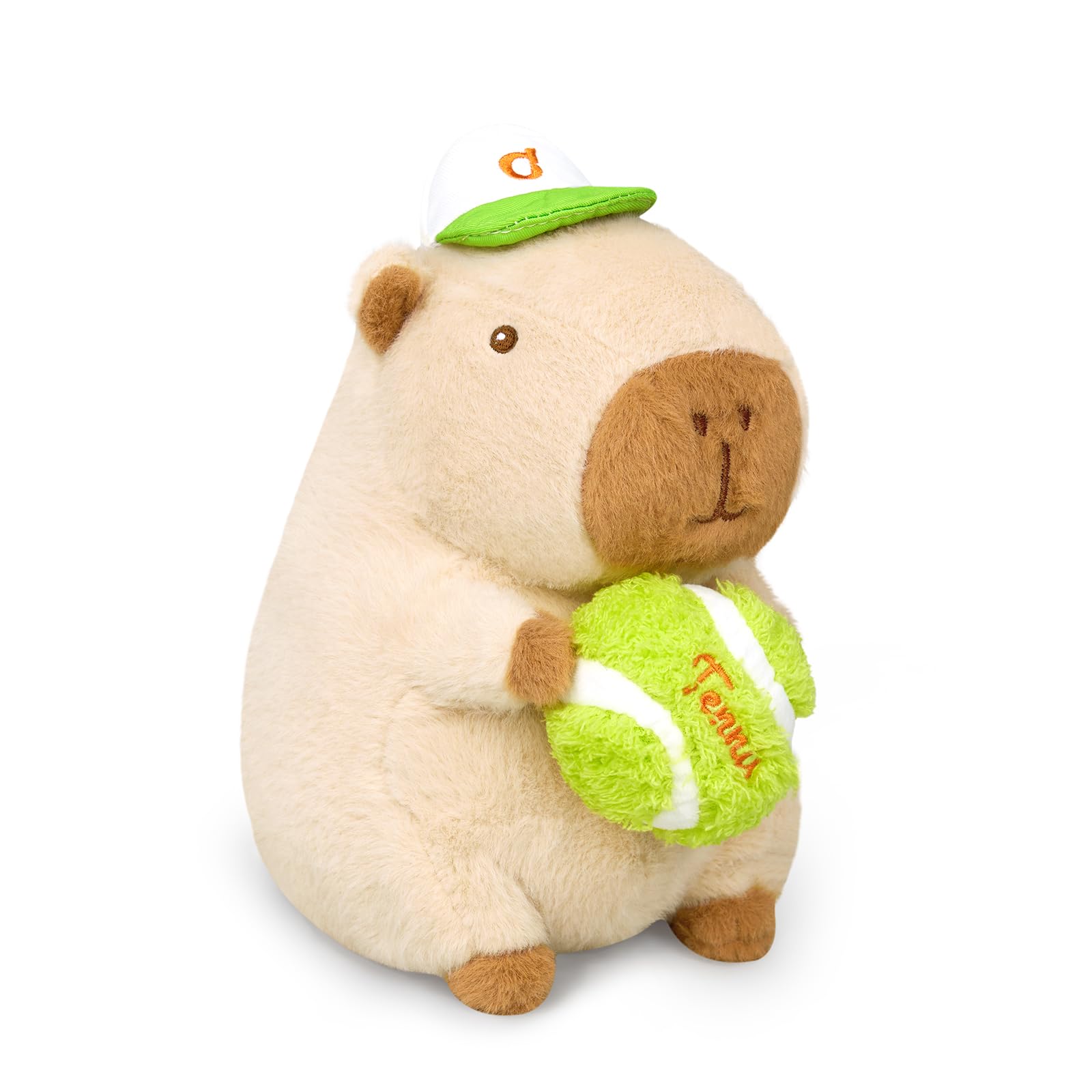 shownicer Peluche Capibara, peluche animale di stoffa Kawaii Capibara, cuscino in peluche, giocattolo cuscino da lancio, regalo per bambini e bambine dai 3+ anni (Tennis, 25 cm)