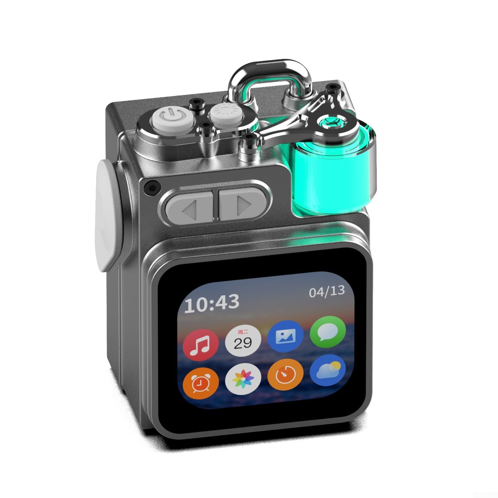 Altoparlante portatile wireless intelligente con touchscreen LED, 54 IPX7, subwoofer impermeabile per escursionismo, campeggio, viaggi, grigio