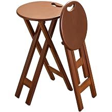 Backless Bar Stools, Built-In Handle Kitchen Counter Stools, Foldable Counter Height Stools, Easy Storage, Sturdy and Stable, No Assembly Required, For Dining Room, Kitchen, Counter, BarSmall