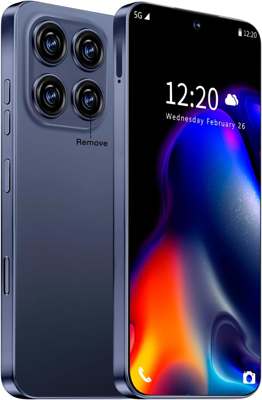 16PROMA X Unlocked Phone, 6.99inch HD AMOLED Screen Smartphone, Battery 7000mAh Cell Phone, Android 13.0 12+512GB with 128GB Memory Card, Face ID/Fingerprint Lock/5G/Photos/GPS (Deep Blue)