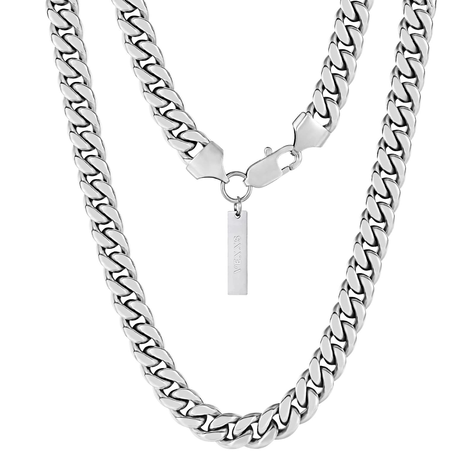 VEXXS Men's Gold Chain, 18K Real Gold Plated Miami Cuban