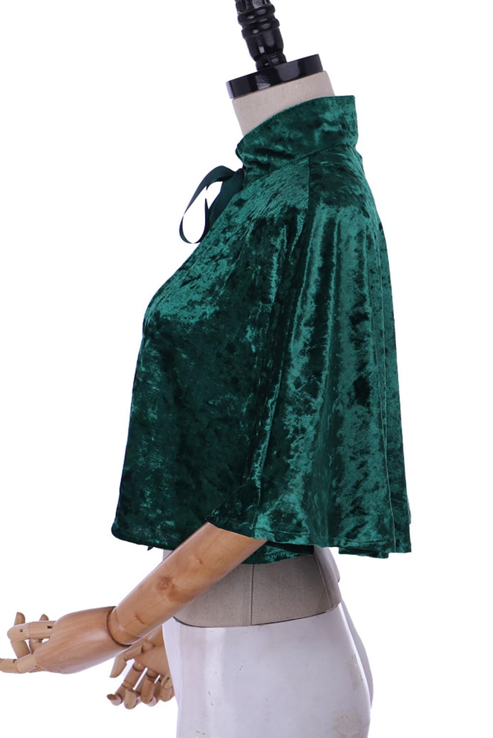 helymore Medieval Scarf Women's Renaissance Velvet Cape Wraps Costume Lace Gothic Halloween Costume Carnival Fasching Clothing Disguise Prop - Image 3