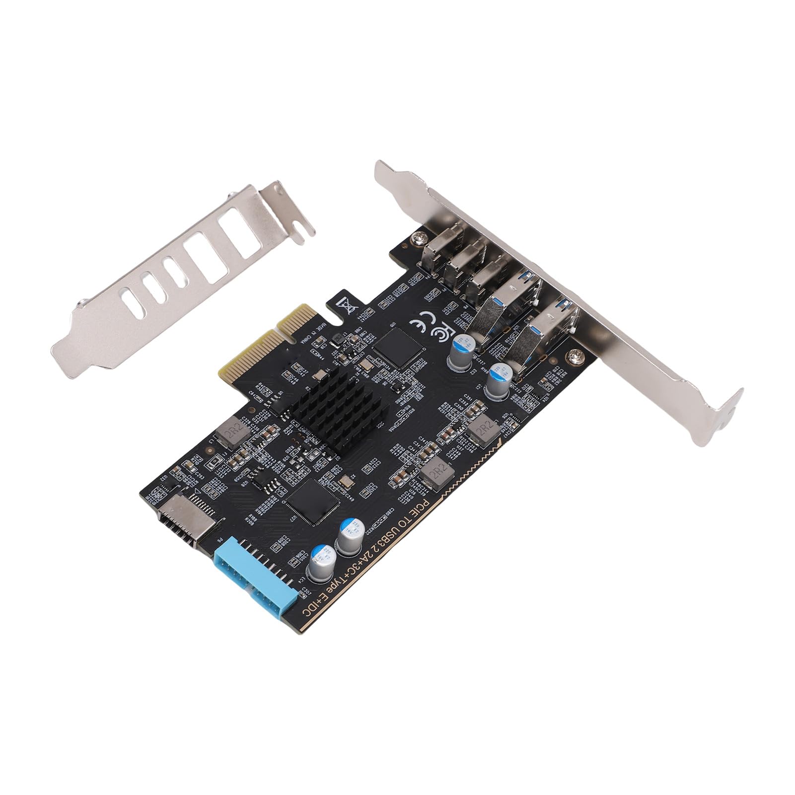 Aramox Scheda PCIe A USB 3.2 Gen 2 PCB Scheda USB C PCIe 10 Gbps Espansione A 5 Porte con 3 Tipo C Tipo A E 19 Pin per PC Desktop Creators OS X