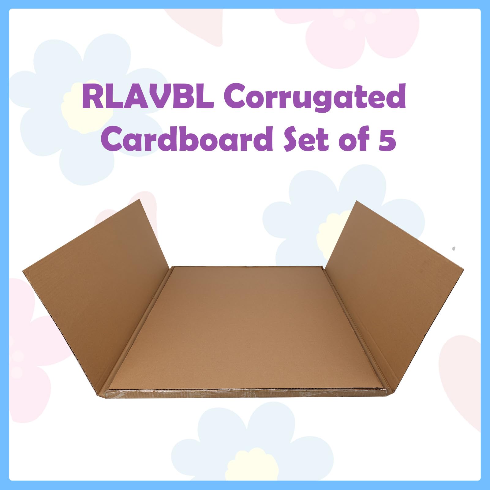 RLAVBL Confezione da 5 fogli di cartone ondulato grandi, 61 x 91 cm, inserti piatti in cartone per spedizione, spedizione, imballaggio, artigianato fai da te