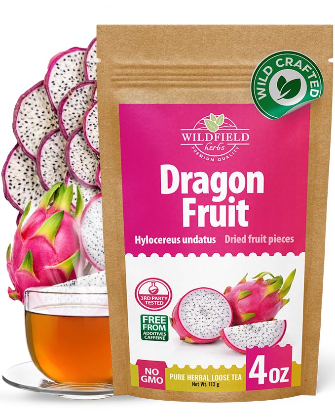 Image of 4 oz. Dragonfruit Herbal Tea (Hylocereus Undatus) - 113g Dried Dragon Fruit Herb Te De Pitahaya
