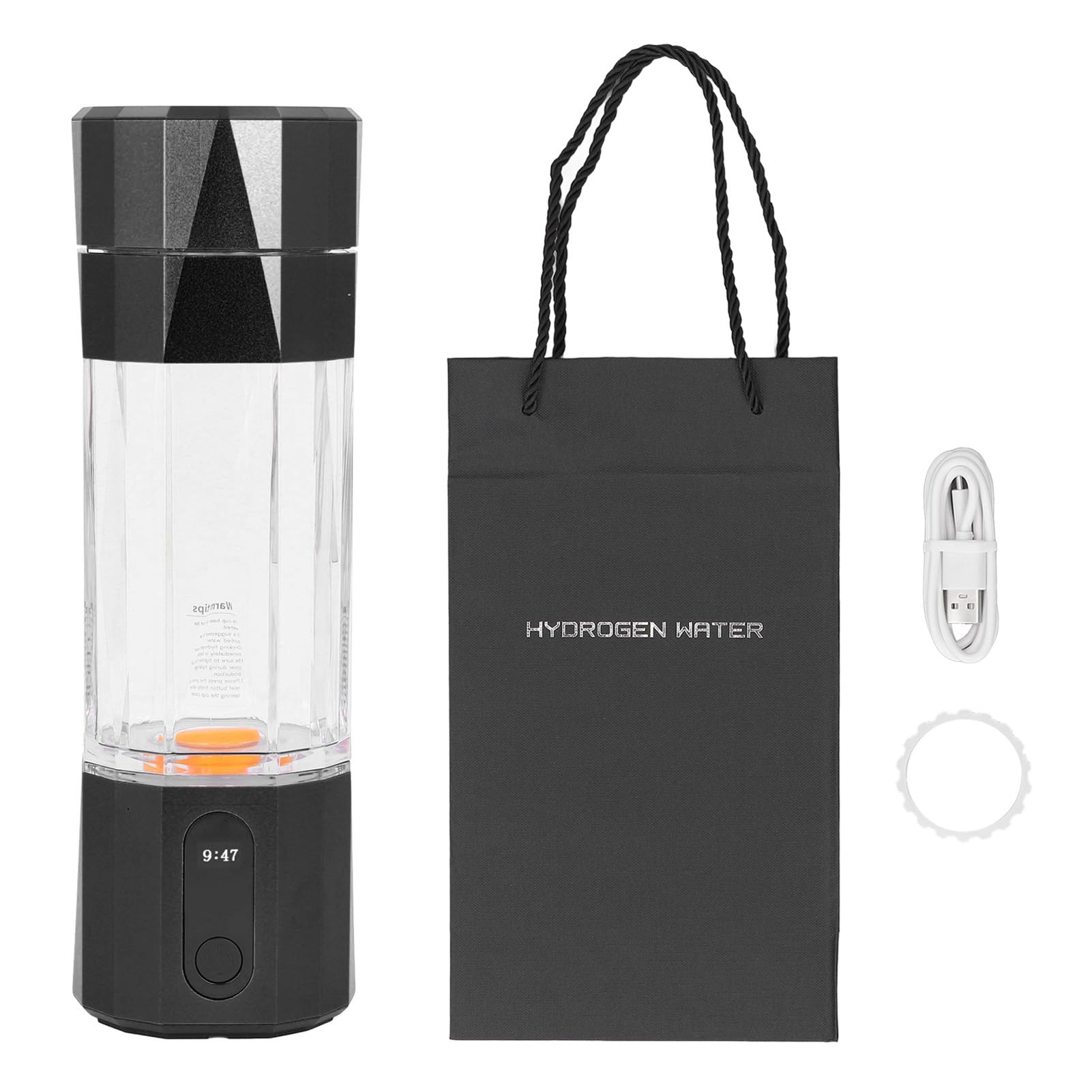 Wasserstoff-Wasserflasche, 6000 Bis 8000 PPB Wiederaufladbarer Wasserstoffgefüllter Wasserbereiter, 208 Ml Schneller Elektrolyse-Wasserstoff-Wasserionisator für Büro-Reiseübungen