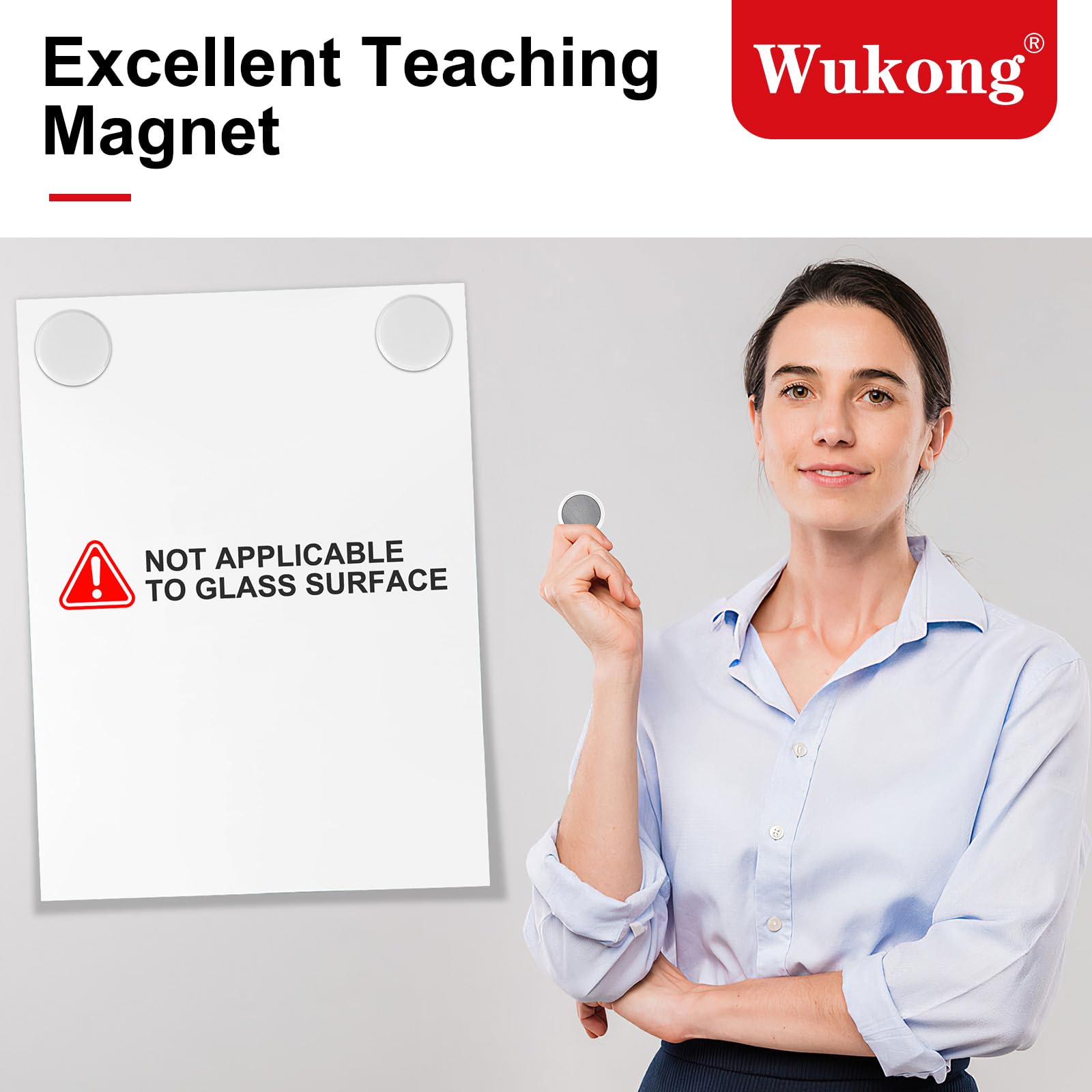 Wukong 24 imanes para pizarra magnética, color blanco, pequeños imanes para pizarras blancas, escuela, nevera, taquillas y fotos