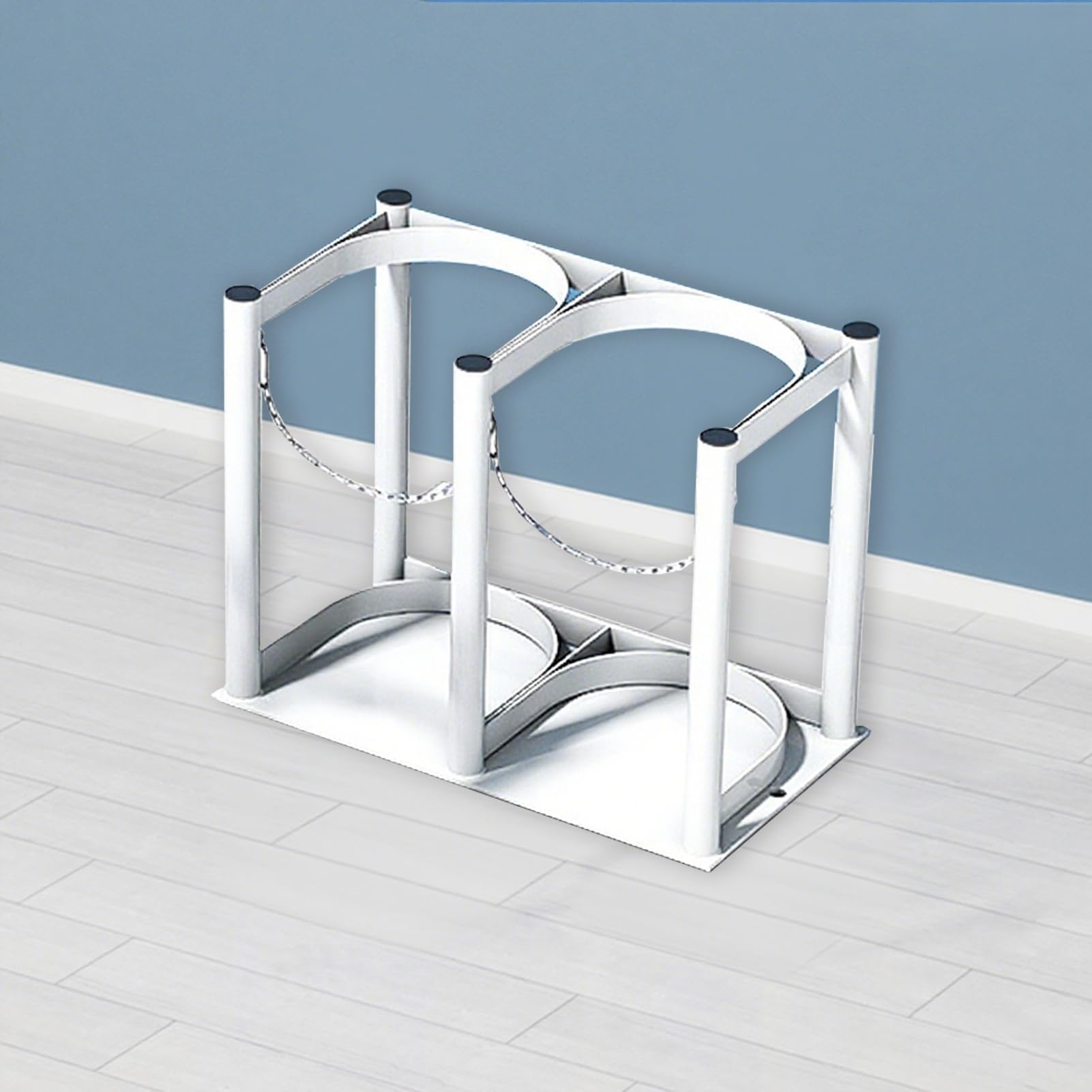 WQPMNYG Oxygen Cylinder Stand Rack, Adjustable Chain for Secure Storage, Freestanding Medical Gas Tank Bracket