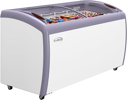 Vista 20 de KoolMore - Vitrina comercial para congelador de helados MCF-6C, congelador superior de vidrio con 2 cestas de almacenamiento y tapa deslizante