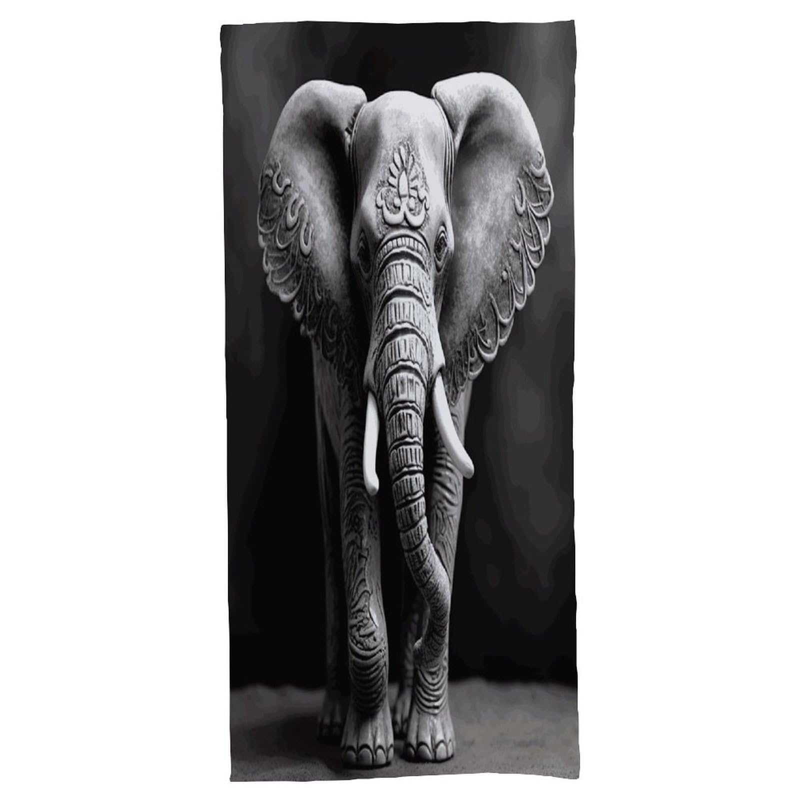 Fekiloot Men's Style Gray Elephant Bath Towel Highly Absorbent,Beach Towels For Wo,Pool Towel Bathroom Essential For Beach,Gym,Travel, Camp