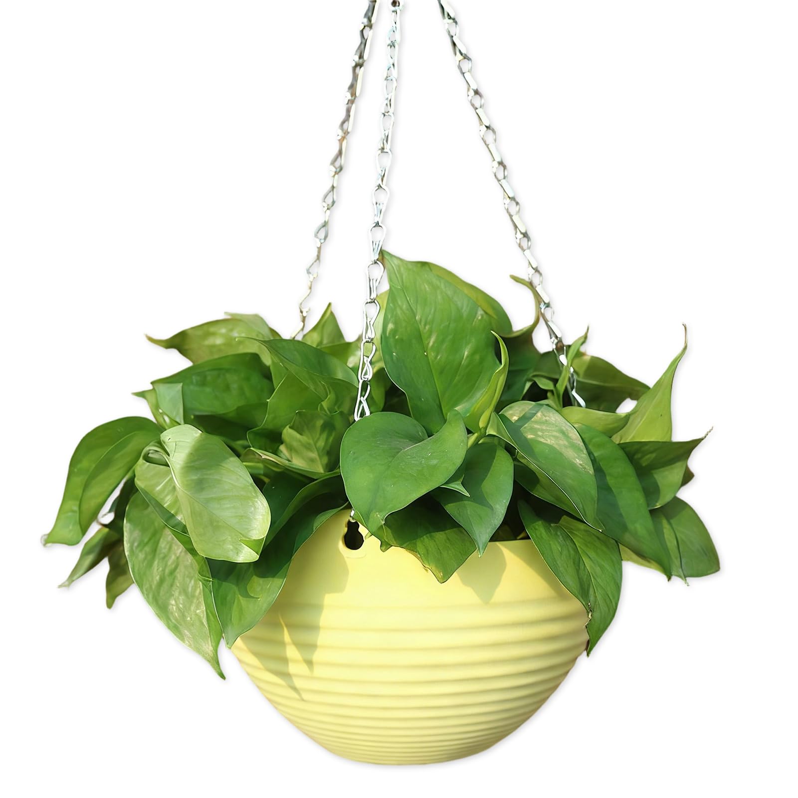 LUCKGONI Hydroponic Flower Container Imitation Resin Weaving Hanging Wall Flower Basket Garden Plant Planting Decoration