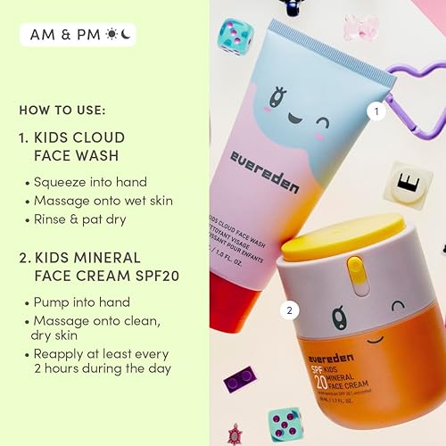 Miniatura 8 de Happy Morning DUO Kids Spa Headband para niñas paquete de cuidado de la piel limpio y vegano  Lavado facial Cloud + crema facial mineral SPF 20  No