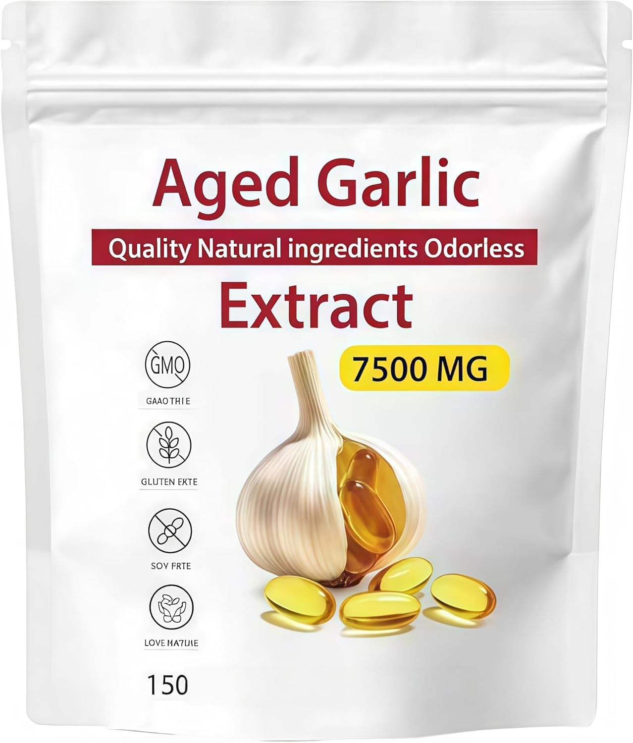 Extrait d'ail vieilli, [Nouveau] 7500 mg,1Pcs