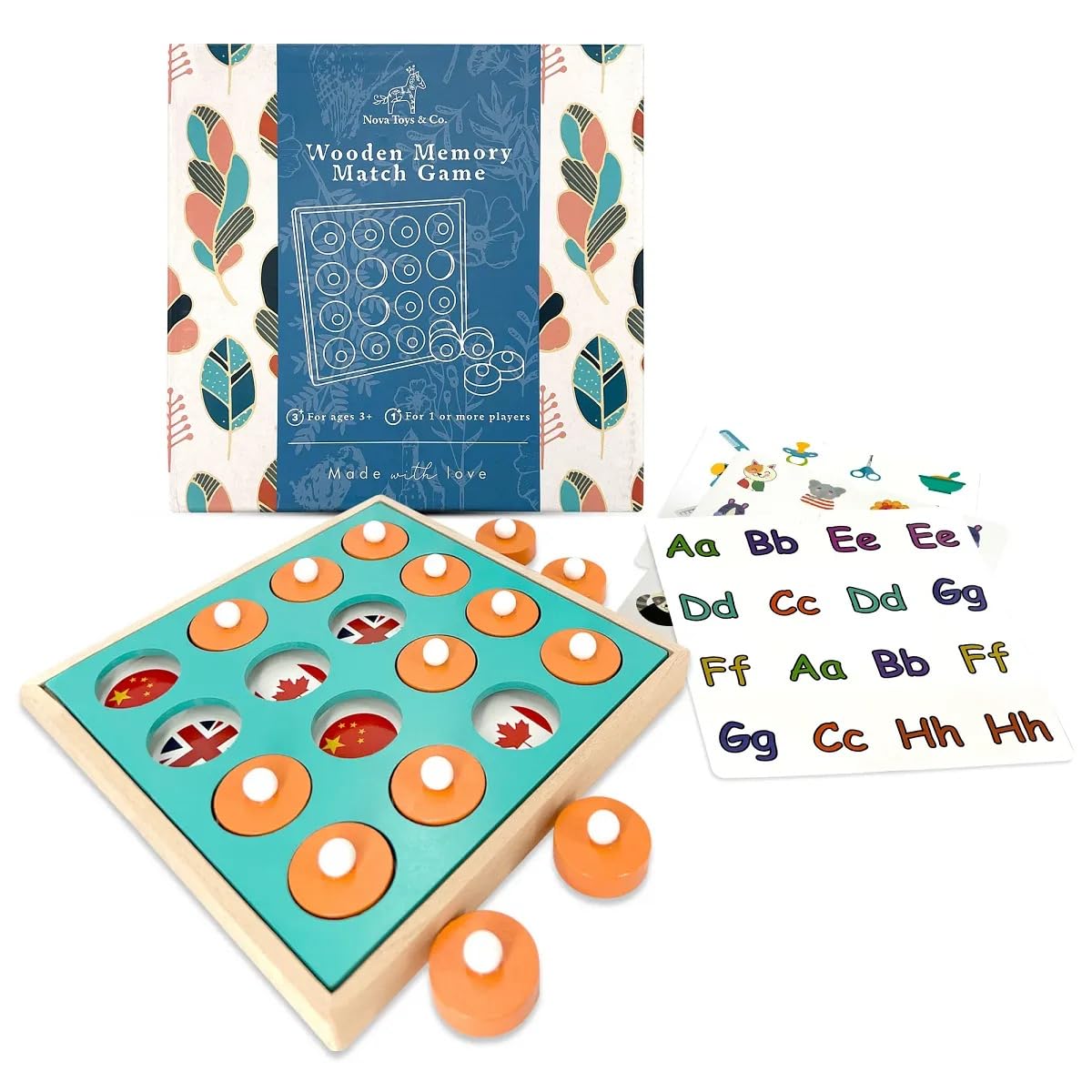 Amazon.com: Nova Toys & Co. Memory Matching Game for Kids Ages 3 and Up ...