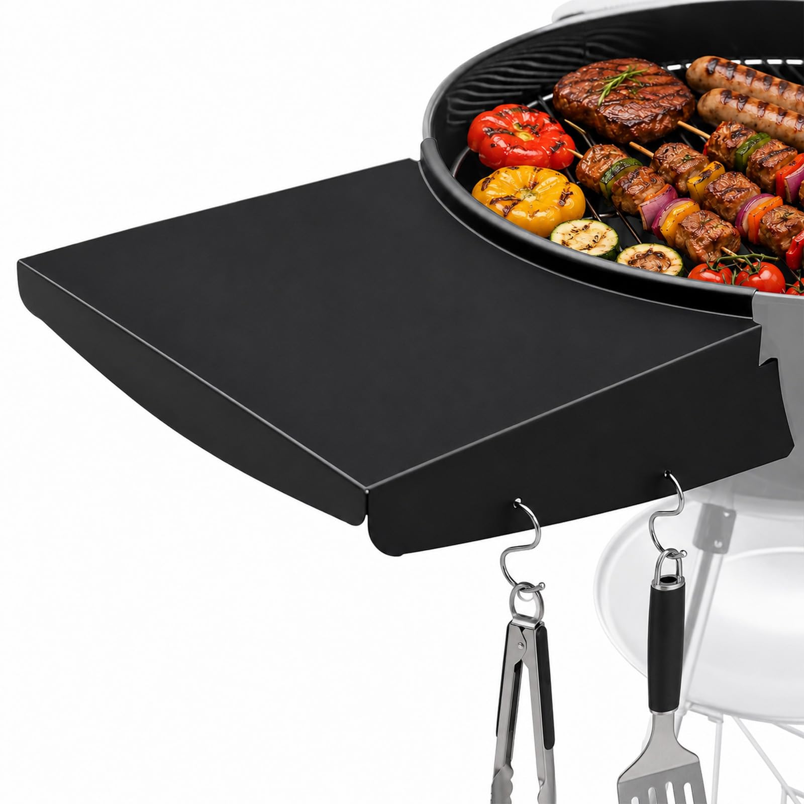 QuliMetal Upgraded Grill Table Shelf for Weber Kettle Grills 22 Inch