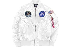NASA Jacket Women's: Apollo Patches Slim Fit Bomber Jacket
