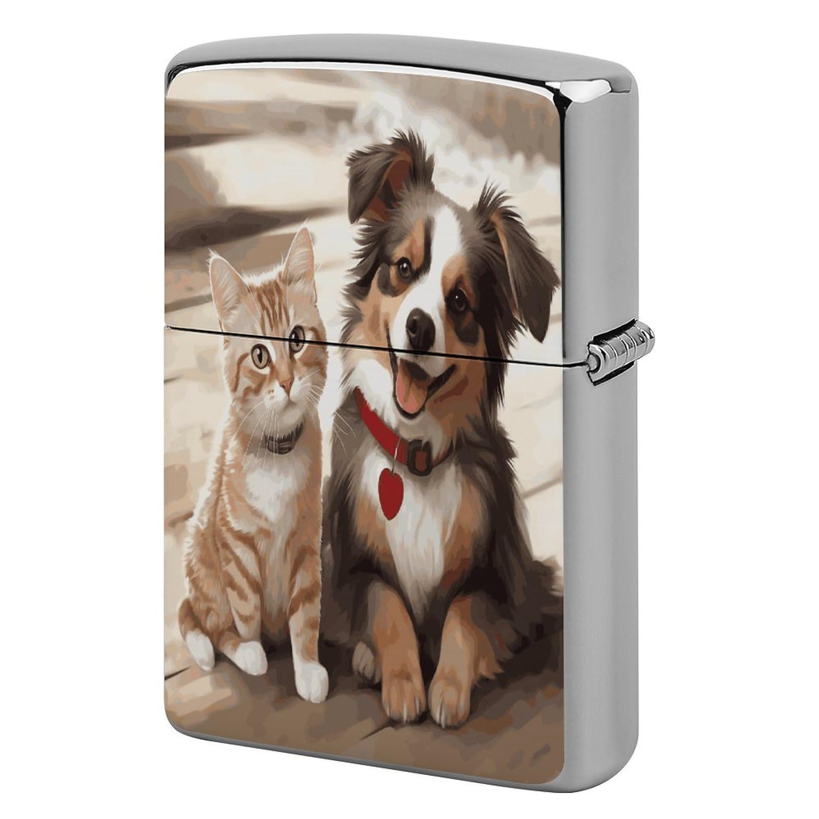 Fekiloot Style Funny Cat Dog Lighter Case Cover Lighter Holder