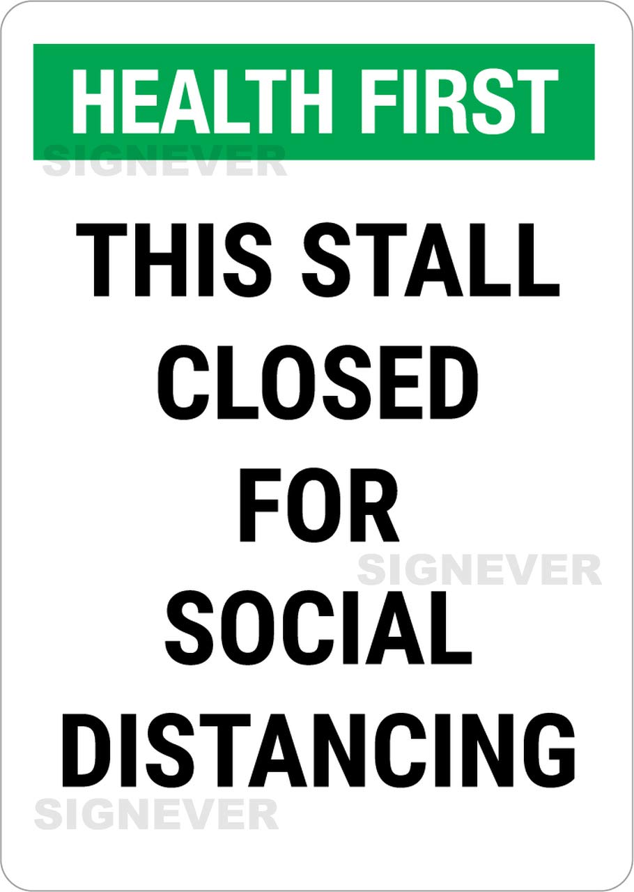 SIGN EVER This Stall Closed for Social Distancing Information Sign Sticker Covid 19 Hospital Office Bank School Mall Shop Collage Signage Stickers L x H 20.00 Cm 30.00 Cm