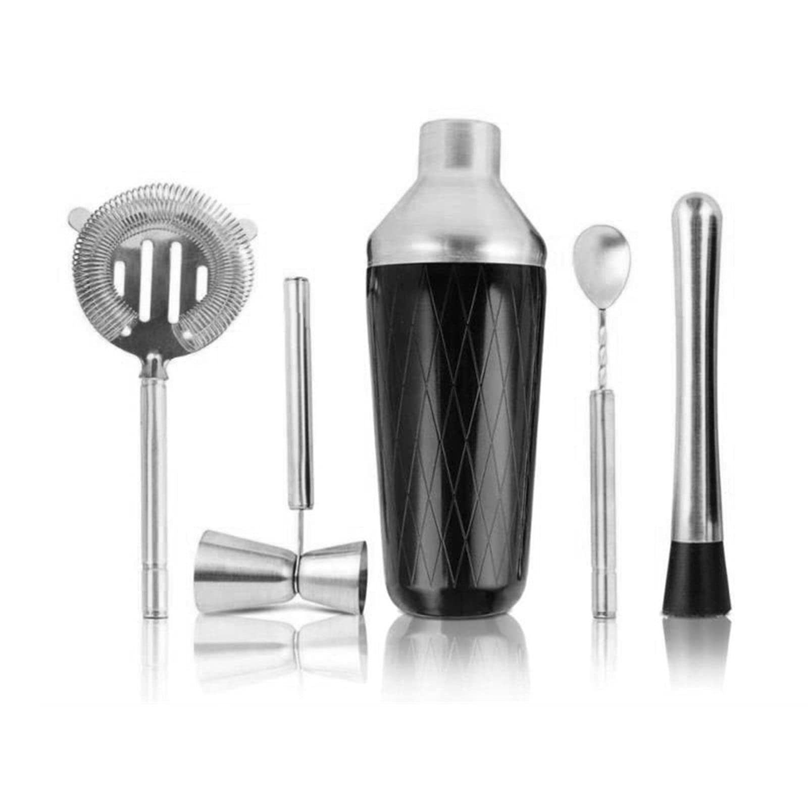 Coctelera de cóctel kit de bartender Cocktail Shaker Bar set con accesorios - Kit de martini con jigger de medición y cuchara de mezcla, colador, herramientas de barra profesional de Muddler Ideal par
