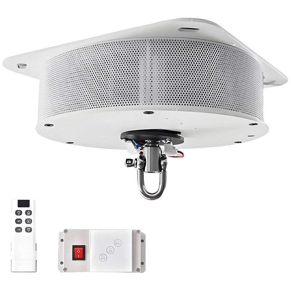 Treuil Moteur Électrique pour Lustres,Lève-Lustre Motorisé 40KG,2 en 1 avec Télécommande & Interrupteur Mural,Portée 6M,pour Villas & Salons – Nettoyage Et Entretien Lampes Suspendues 40kg