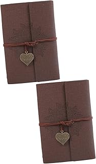 NUOBESTY 2 Pçs Caderno De Viagem Diário De Couro Caderno De Escritório Caderno De Viagem Diário Bloco De Notas Bloco De Notas Diário Bloco De Notas Para Escrita De Livro Caderno Criativo