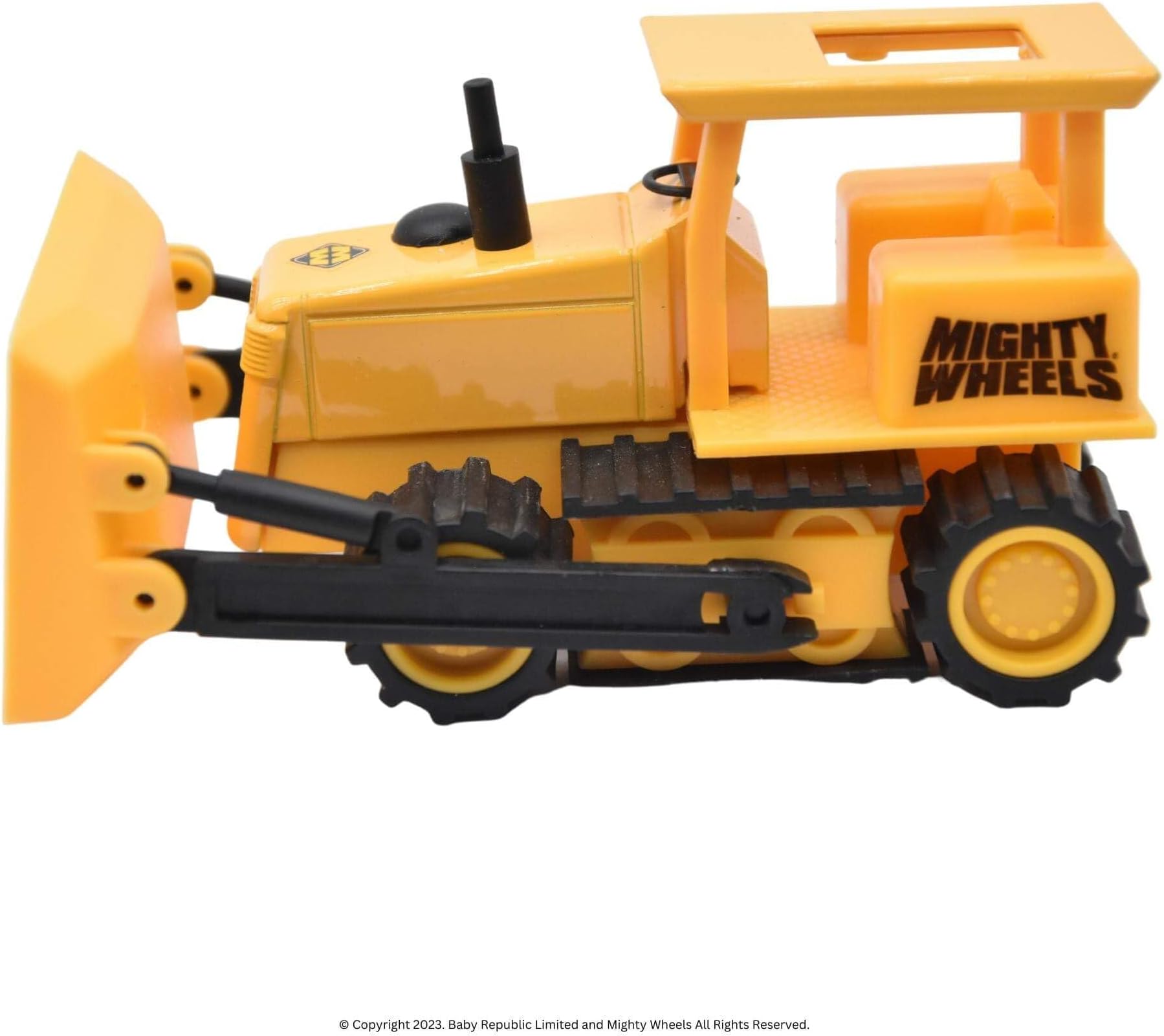 Mighty Wheels Steel Bulldozer Truck Toy 4.75" - Free-wheeling Bulldozer Toy Truck with Action Parts - Durable Steel and Plastic Construction Toys for 3+ Year Old Boys and Girls