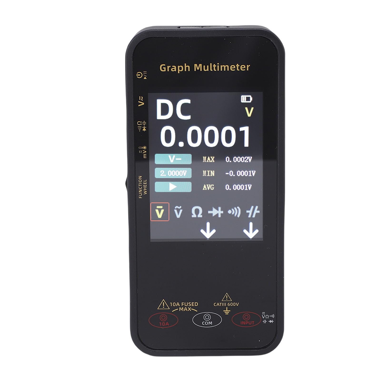 Yctze Multimetro Digitale Intelligente con Schermo a Colori TFT da 3,2 Pollici, Tester di Tensione CA CC, Resistore con Risoluzione 20000 Conteggi, Temperatura, capacità, Diodi, Misuratore di