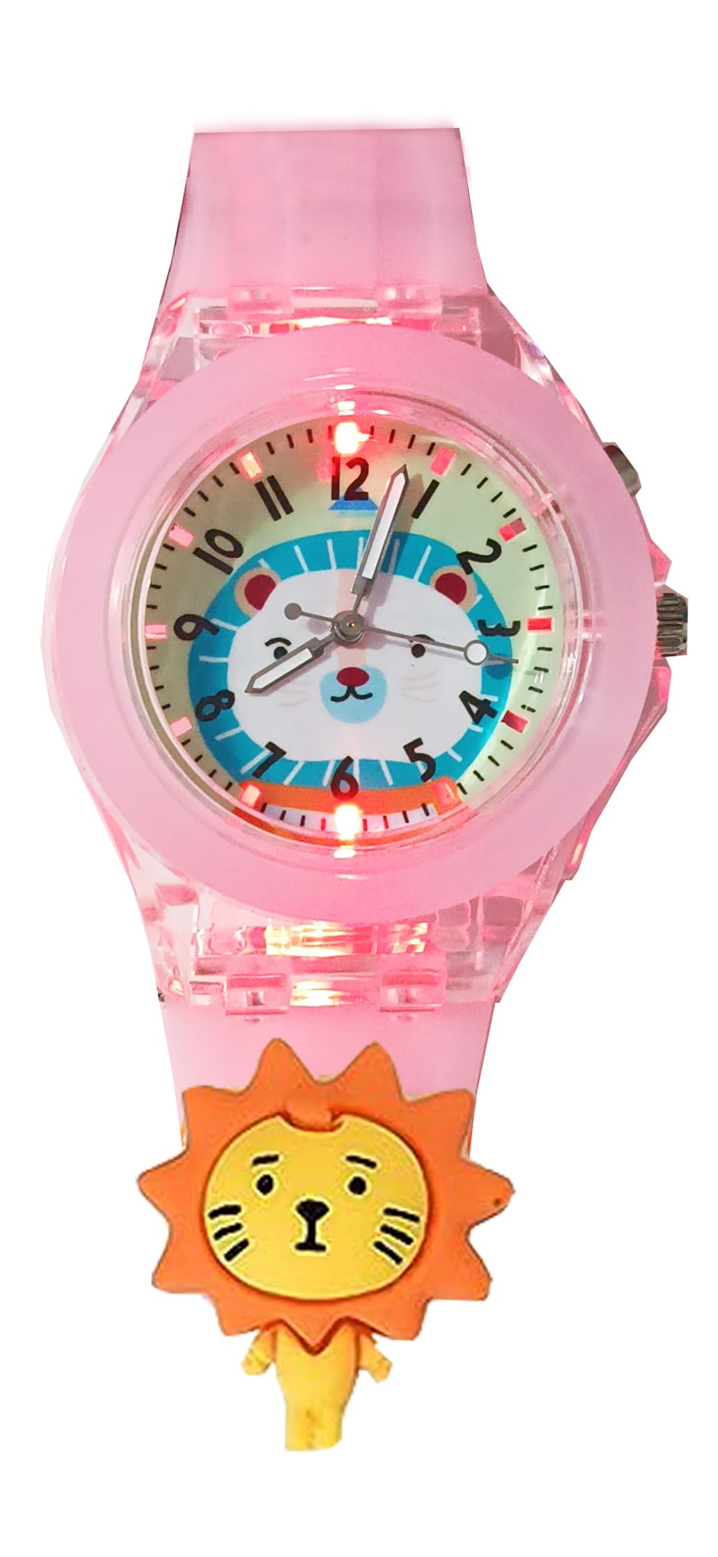 AcnosPremium Brand 3 Cartoon Analouge Multi Function Gift Watch for Kids Boys Girls Analogue Watch with 7 Color Glowing Disco Light Watch for Boys Girls with 3D Cute 3 Cartoon Best Birthday Gift