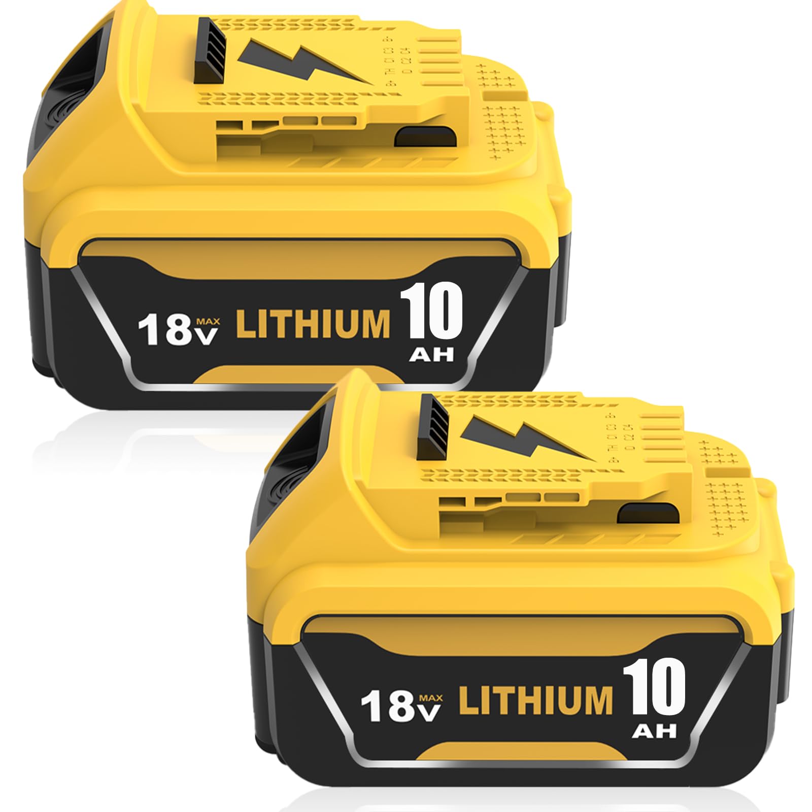 2 Pièces 10.0Ah/10000mAh Remplacement pour Dewalt Batterie 18V DCB184 DCB180 DCB181 DCB182 DCB200 DCB201 DCB204 DCB127 DCB112 DCB115 avec indicateur LED