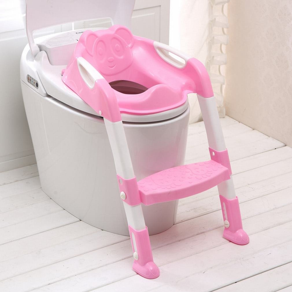 HM Baby Higiénico Escaleras Niño Inodoro Niños Sentado Higiénico Niño Sentado en la Silla con un Gran Número,Azul