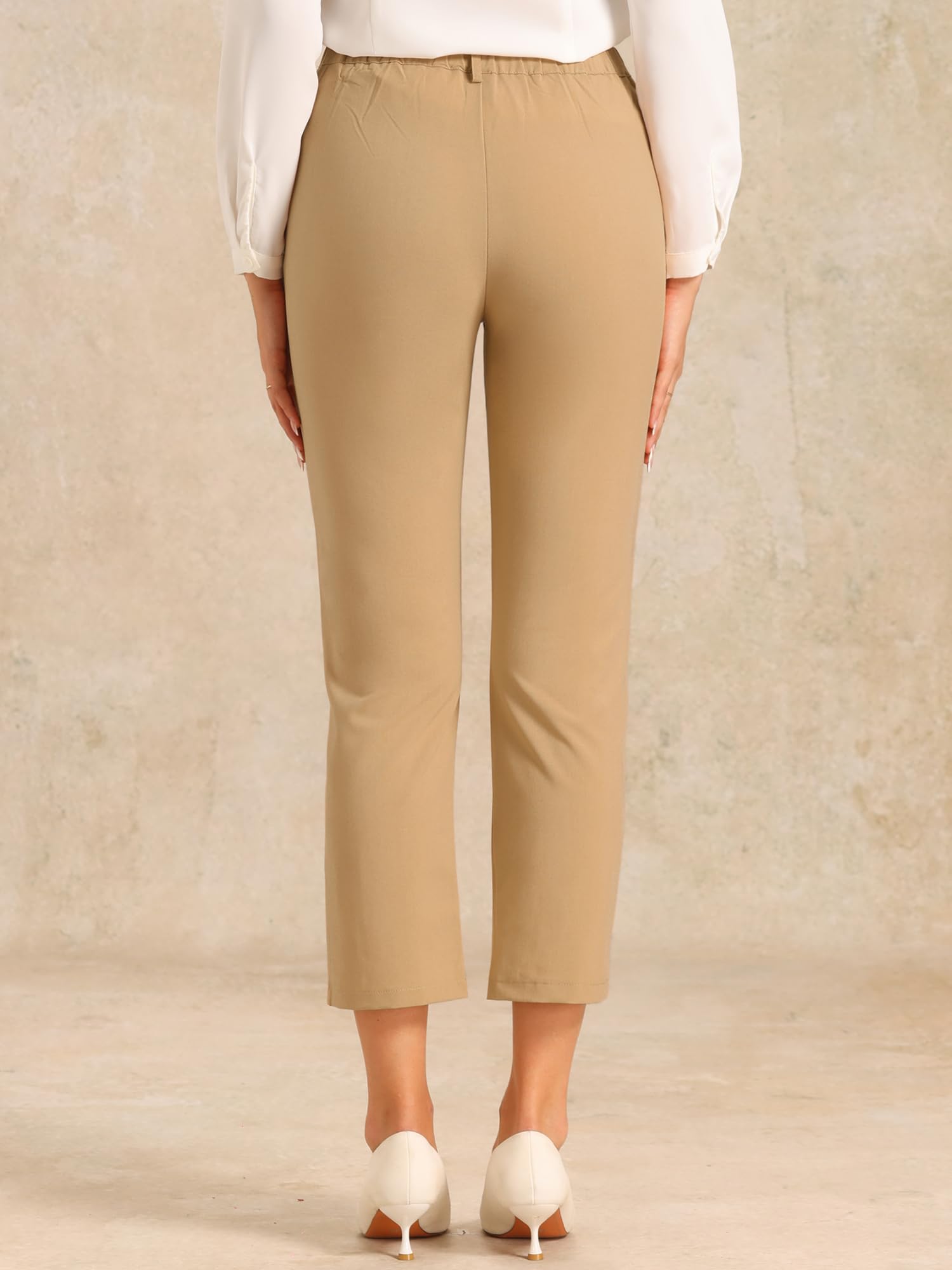 Womens Work Dress Pants High Waisted Office Ankle Pants — view 4