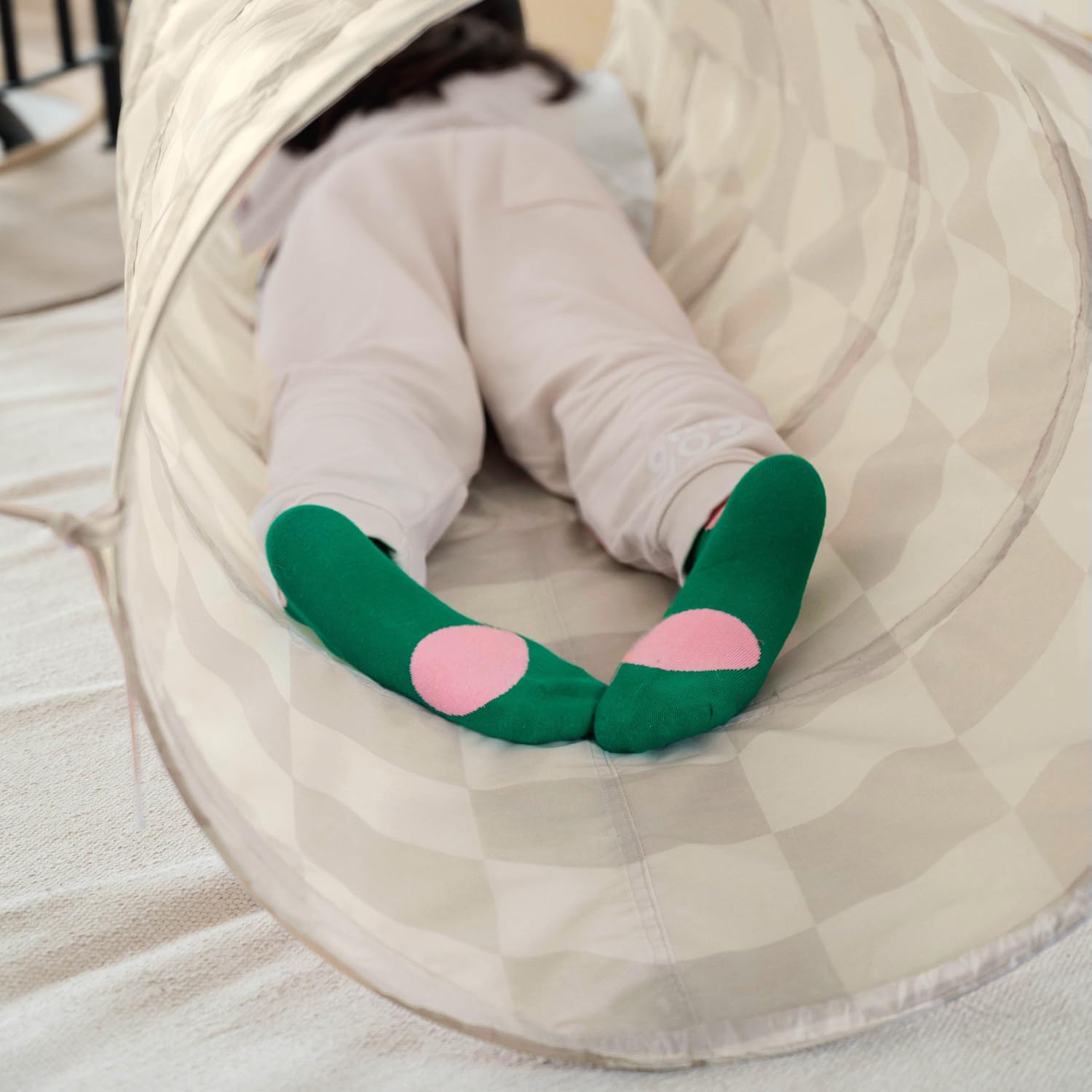 3 Sprouts - Tunnel de Jeu pour Enfant - Extérieur et Intérieur - Damier Beige