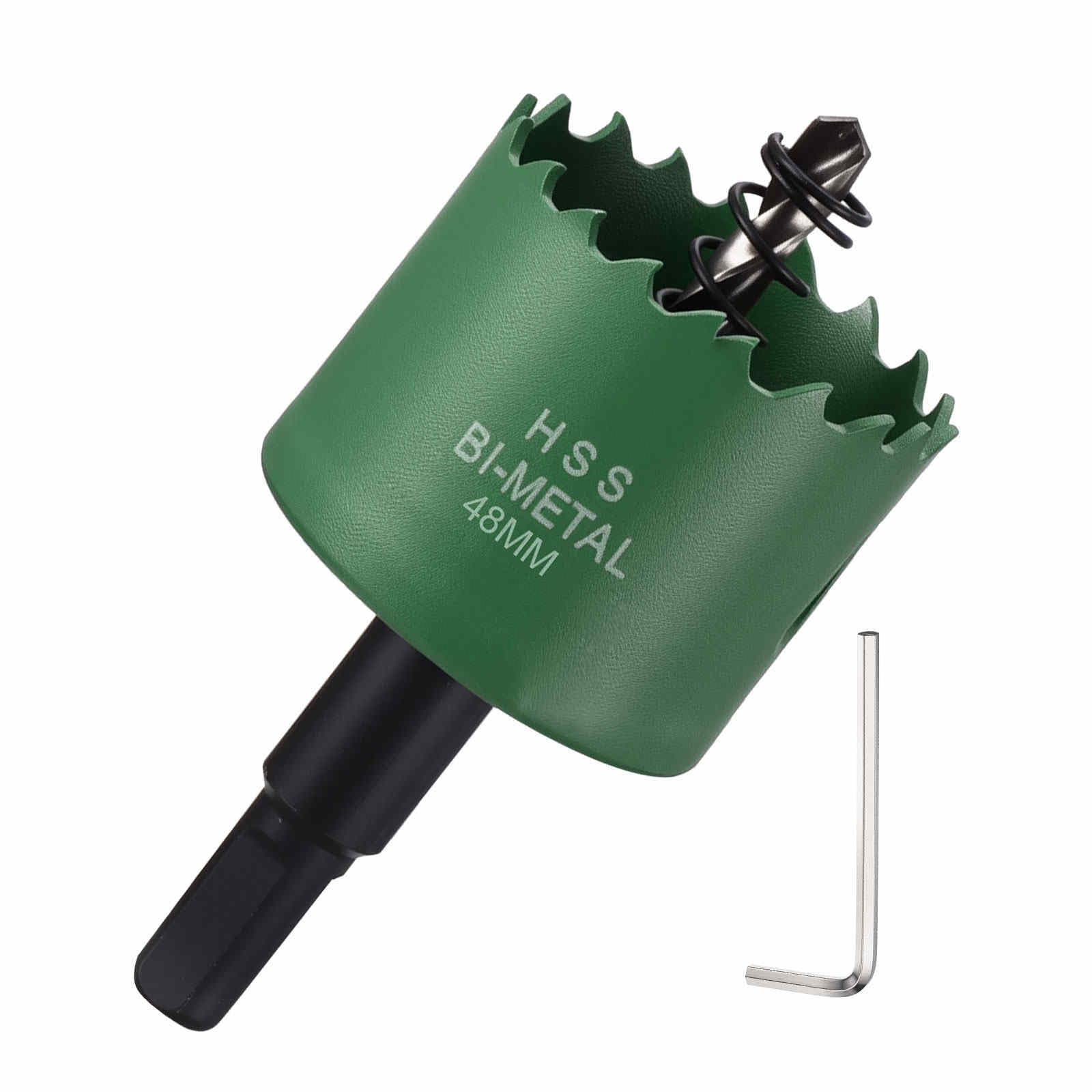 DTGN 1-57/64" Bi-Metal Hole Saw M42 HSS - 48mm Hole Cutter - Good for Thick Stainless Steel/Alloy/Aluminium/Brass/Copper - Green